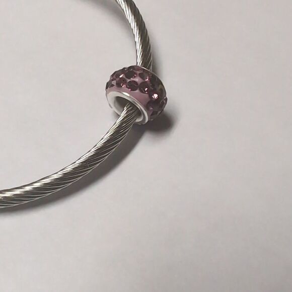 Purple Rhinestones Charm for Pandora Style Bracelet‎ - Picture 4 of 4